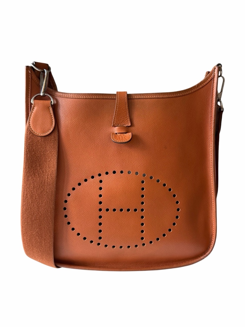 Hermès Evelyne PM Gold Clemence Leather Crossbody Bag Palladium Hardware